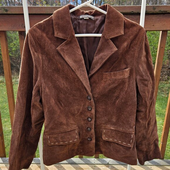 Vintage 1994 NAF NAF Brown Suede Jacket/Blazer - Picture 1 of 7